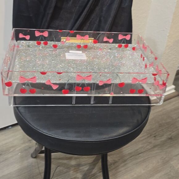 At Home Cherry & Bow Patterned Acrylic Decorative Tray - Picture 6 of 7